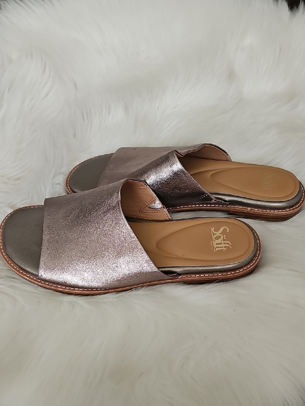 Sofft Metallic Gold Slide Sandals